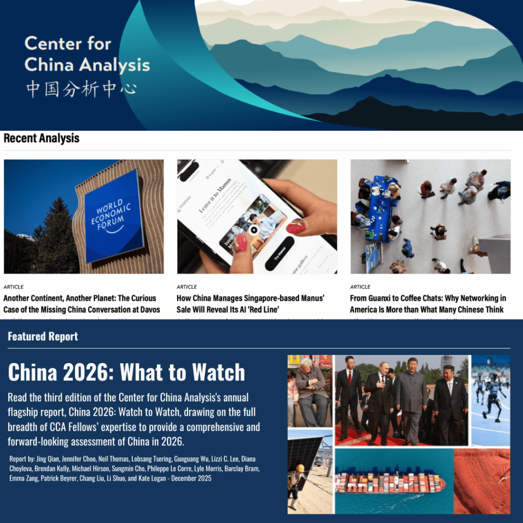 Mock up web home page for Asia Society's Center for China Analysis